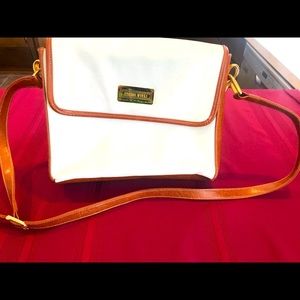 Studio Works faux cream leather shoulder bag, used.